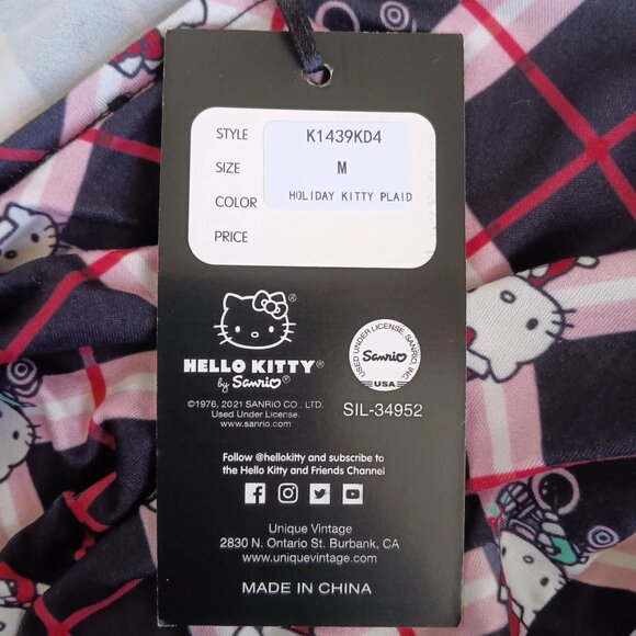 Unique Vintage x Hello Kitty Dress Christmas Size MEDIUM 6/8 New NWT - Picture 12 of 13